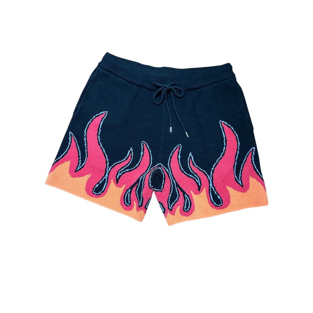 Rebel Minds Flame 8 ball sweater shorts Size Large Heat meets comfort